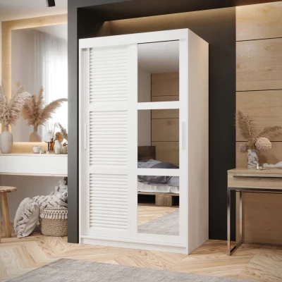 Šatní skříň MATILDA 2 - 100 cm, bílá / stříbrná