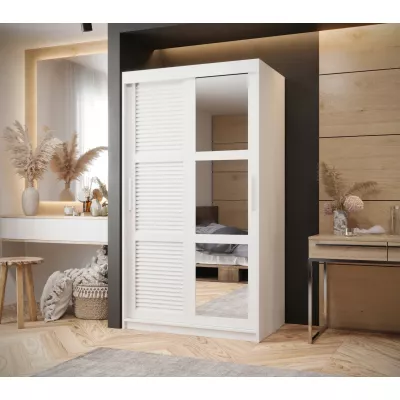 Šatní skříň MATILDA 2 - 100 cm, bílá / stříbrná