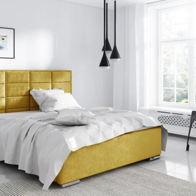 Manželská postel 140x200 CAFFARA - žlutá