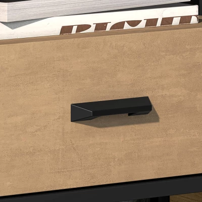 Noční stolek SABEL - černý / dub craft zlatý