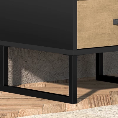 Noční stolek SABEL - černý / dub craft zlatý