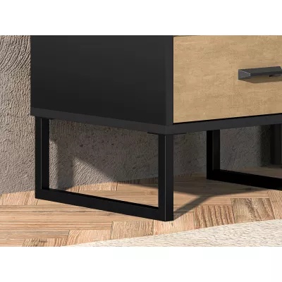 Noční stolek SABEL - černý / dub craft zlatý