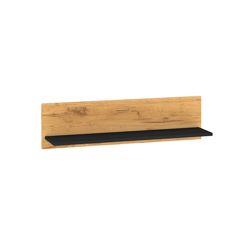 Závěsná police SABEL - černá / dub craft zlatý