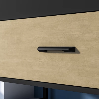 Kombinovaná komoda SABEL - černá / dub craft zlatý