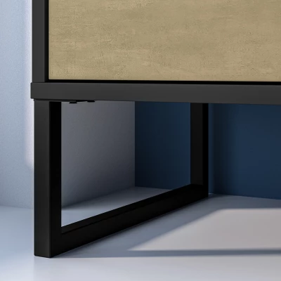 Kombinovaná komoda SABEL - černá / dub craft zlatý