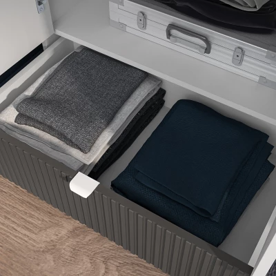 Šatní skříň 138 ARANA - bílá / dub castello / grafitová