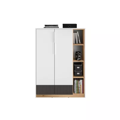 Komoda s dvířky ARANA - bílá / dub castello / grafitová