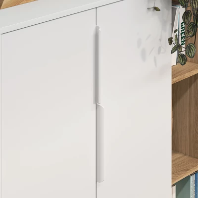 Komoda s dvířky ARANA - bílá / dub castello / grafitová