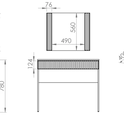 Toaletní stolek ADEM - bílý