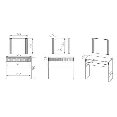 Toaletní stolek ADEM - bílý