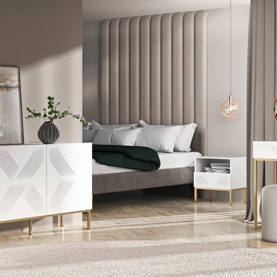 Konzolový stolek ADELE 3 - bílý / černý