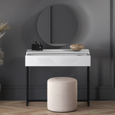 Konzolový stolek ADELE 3 - bílý / černý