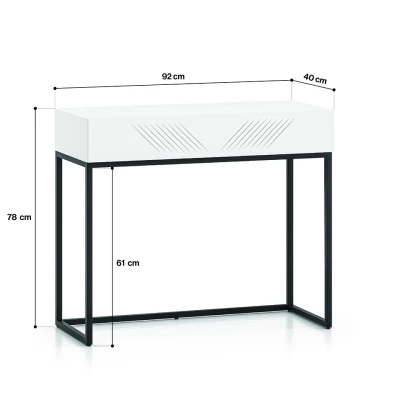 Konzolový stolek ADELE 3 - bílý / černý