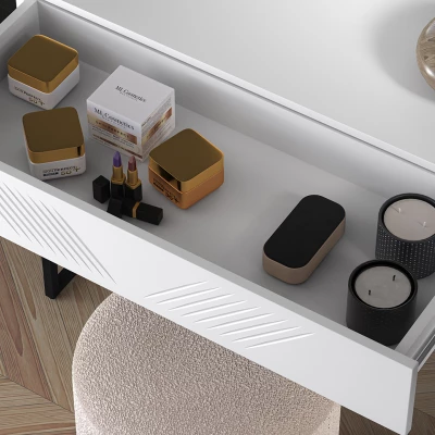 Konzolový stolek ADELE 3 - bílý / černý