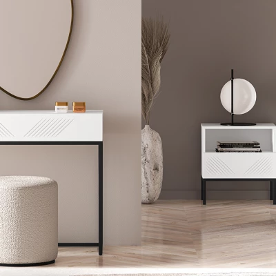 Konzolový stolek ADELE 3 - bílý / černý