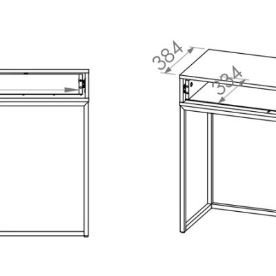 Konzolový stolek ADELE 3 - bílý / černý