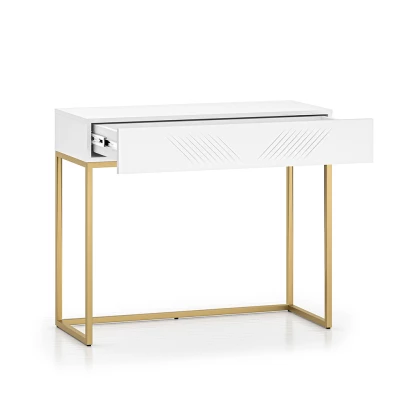 Konzolový stolek ADELE 3 - bílý / zlatý