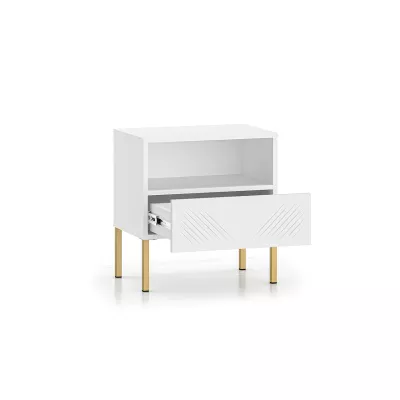 Noční stolek ADELE 2 - bílý / zlatý