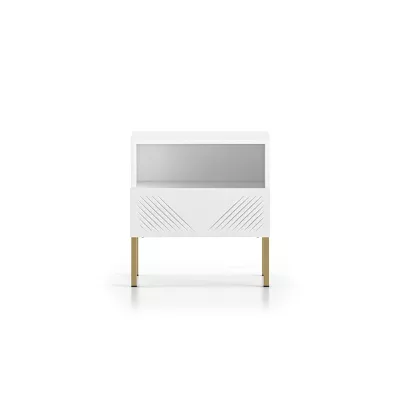 Noční stolek ADELE 2 - bílý / zlatý