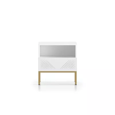 Noční stolek ADELE 3 - bílý / zlatý