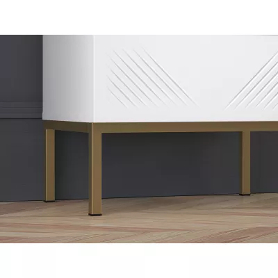 Noční stolek ADELE 3 - bílý / zlatý