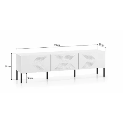 Televizní stolek ADELE 2 - bílý / černý