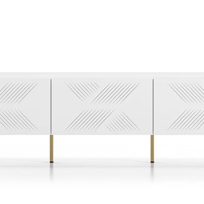 Televizní stolek ADELE 2 - bílý / zlatý