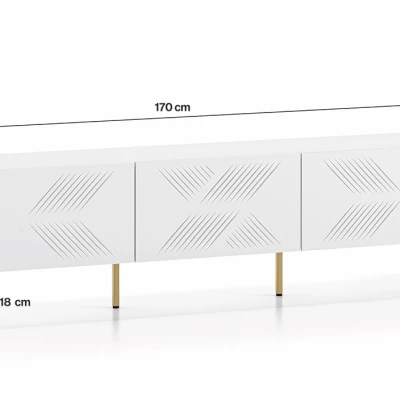Televizní stolek ADELE 2 - bílý / zlatý