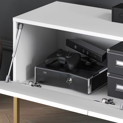 Televizní stolek ADELE 2 - bílý / zlatý