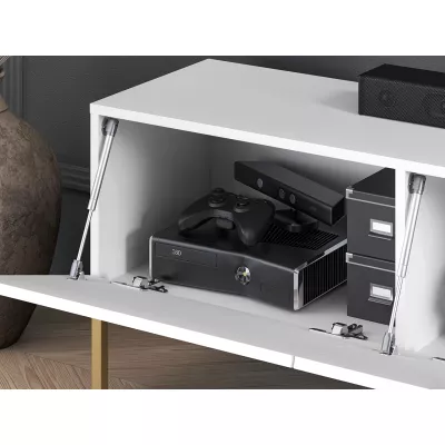 Televizní stolek ADELE 2 - bílý / zlatý