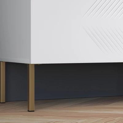 Televizní stolek ADELE 2 - bílý / zlatý