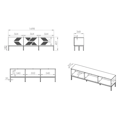 Televizní stolek ADELE 2 - bílý / zlatý