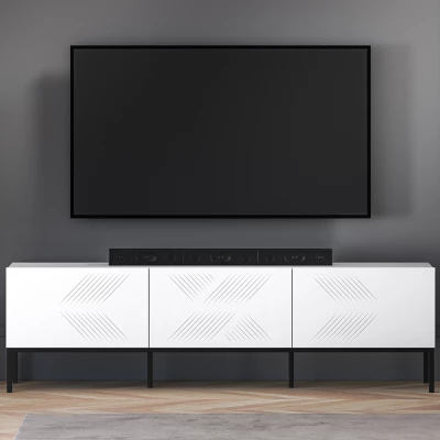 Televizní stolek ADELE 3 - bílý / černý