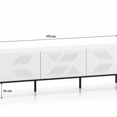 Televizní stolek ADELE 3 - bílý / černý