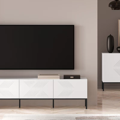 Televizní stolek ADELE 3 - bílý / černý