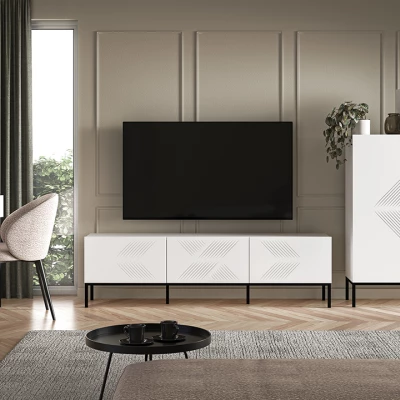 Televizní stolek ADELE 3 - bílý / černý