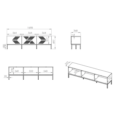 Televizní stolek ADELE 3 - bílý / černý