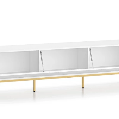 Televizní stolek ADELE 3 - bílý / zlatý