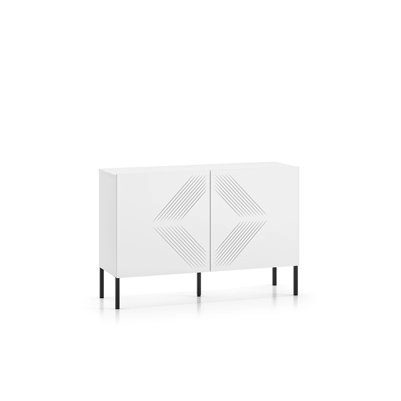 Dvoudveřová komoda ADELE 2 - bílá / černá