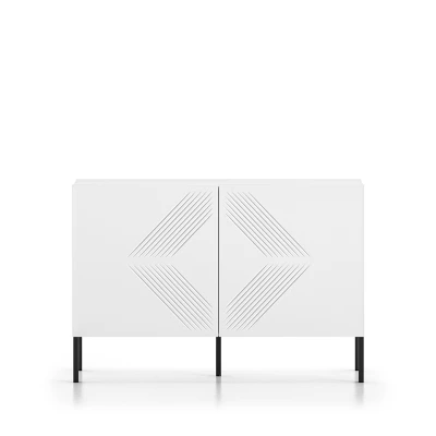 Dvoudveřová komoda ADELE 2 - bílá / černá