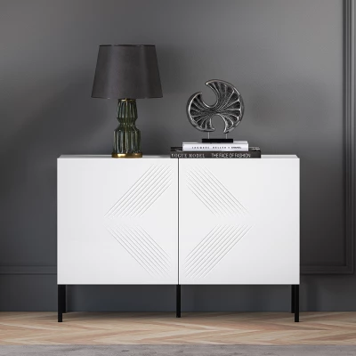 Dvoudveřová komoda ADELE 2 - bílá / černá