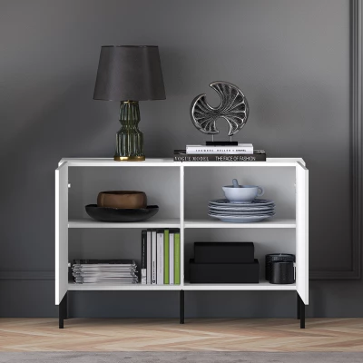 Dvoudveřová komoda ADELE 2 - bílá / černá