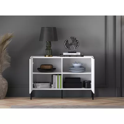 Dvoudveřová komoda ADELE 2 - bílá / černá