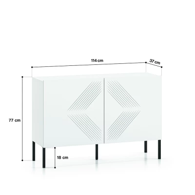 Dvoudveřová komoda ADELE 2 - bílá / černá