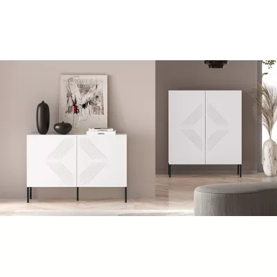 Dvoudveřová komoda ADELE 2 - bílá / černá
