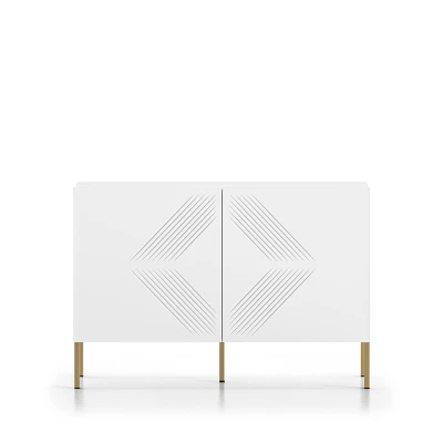 Dvoudveřová komoda ADELE 2 - bílá / zlatá