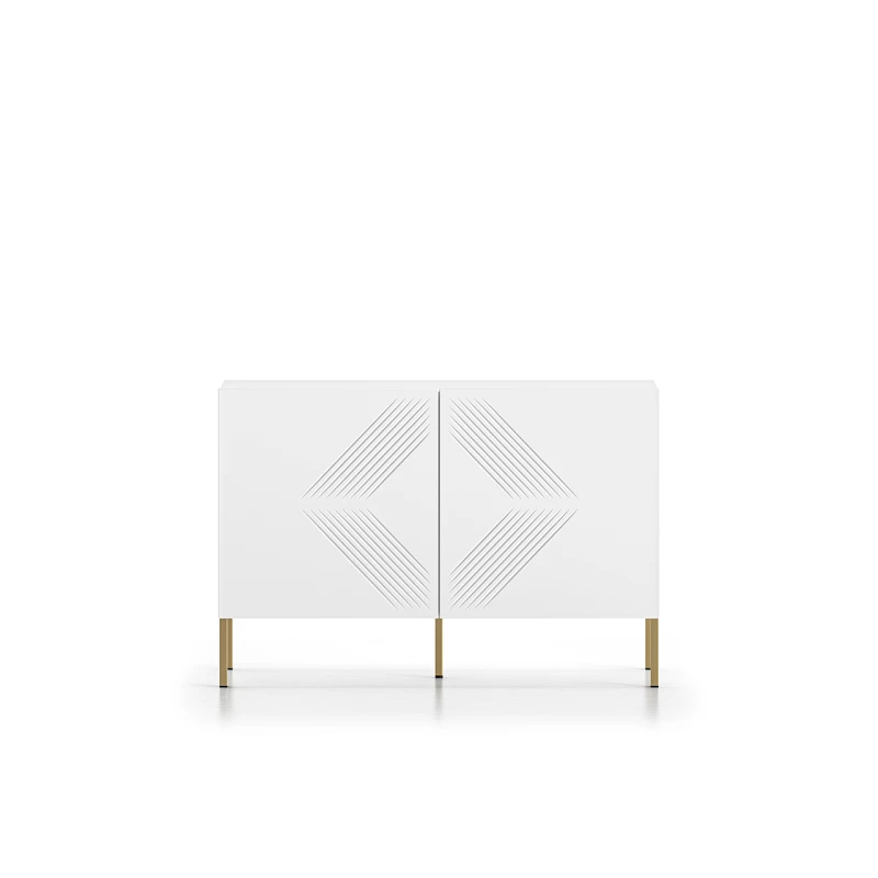 Dvoudveřová komoda ADELE 2 - bílá / zlatá