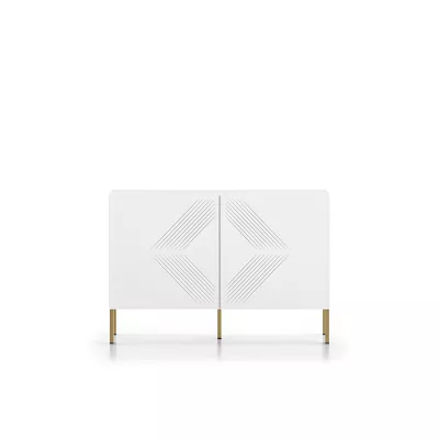 Dvoudveřová komoda ADELE 2 - bílá / zlatá