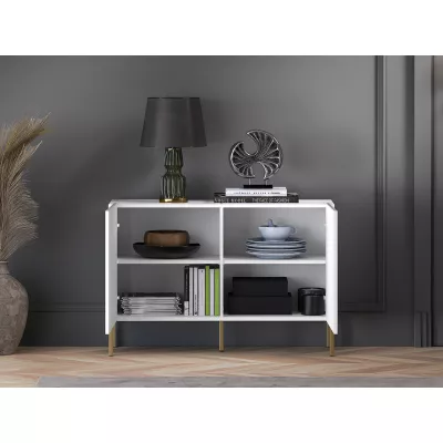 Dvoudveřová komoda ADELE 2 - bílá / zlatá