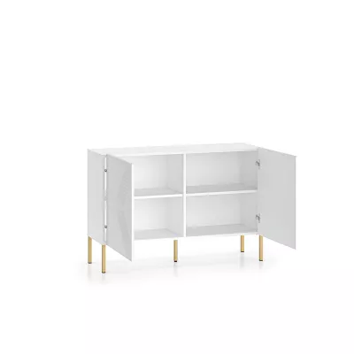 Dvoudveřová komoda ADELE 2 - bílá / zlatá